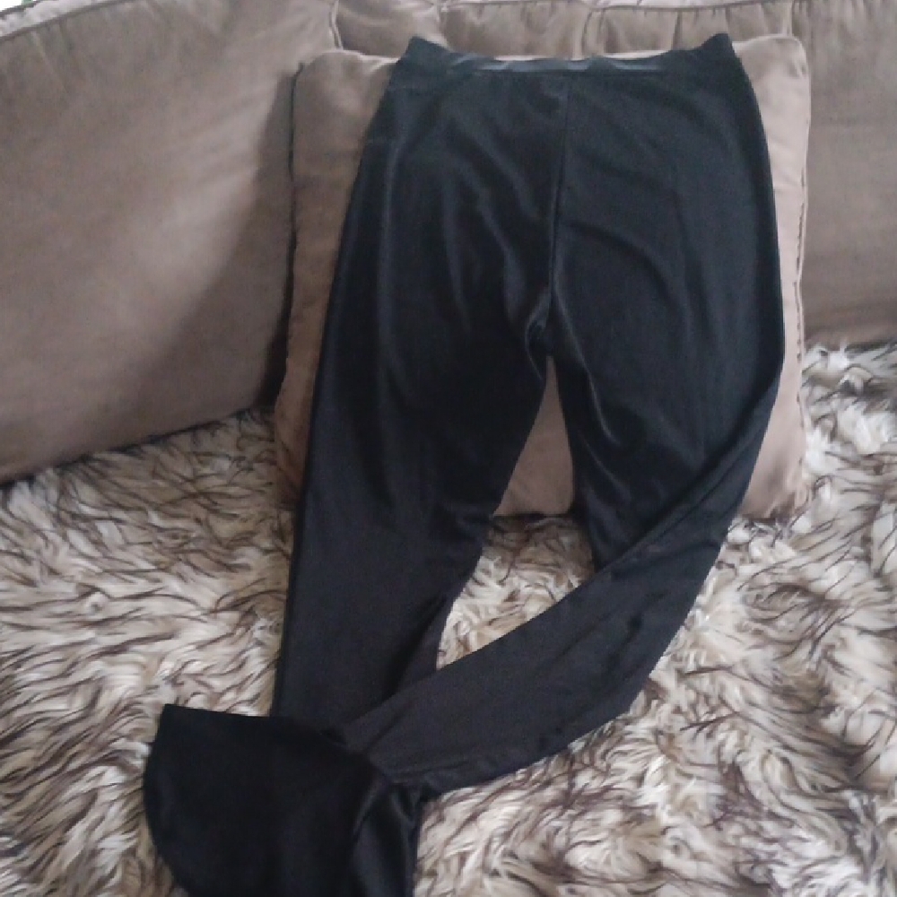 Black Mermaid Hem Poly Pants/Leggings..For Long Legs